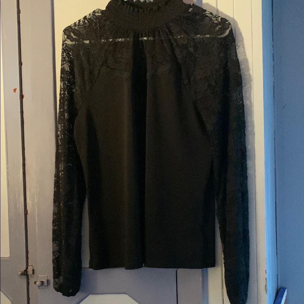 Elegant Black Lace Women's Top